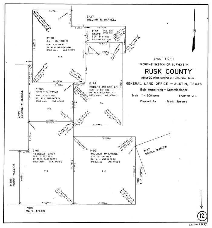 63647, Rusk County Working Sketch 12, General Map Collection