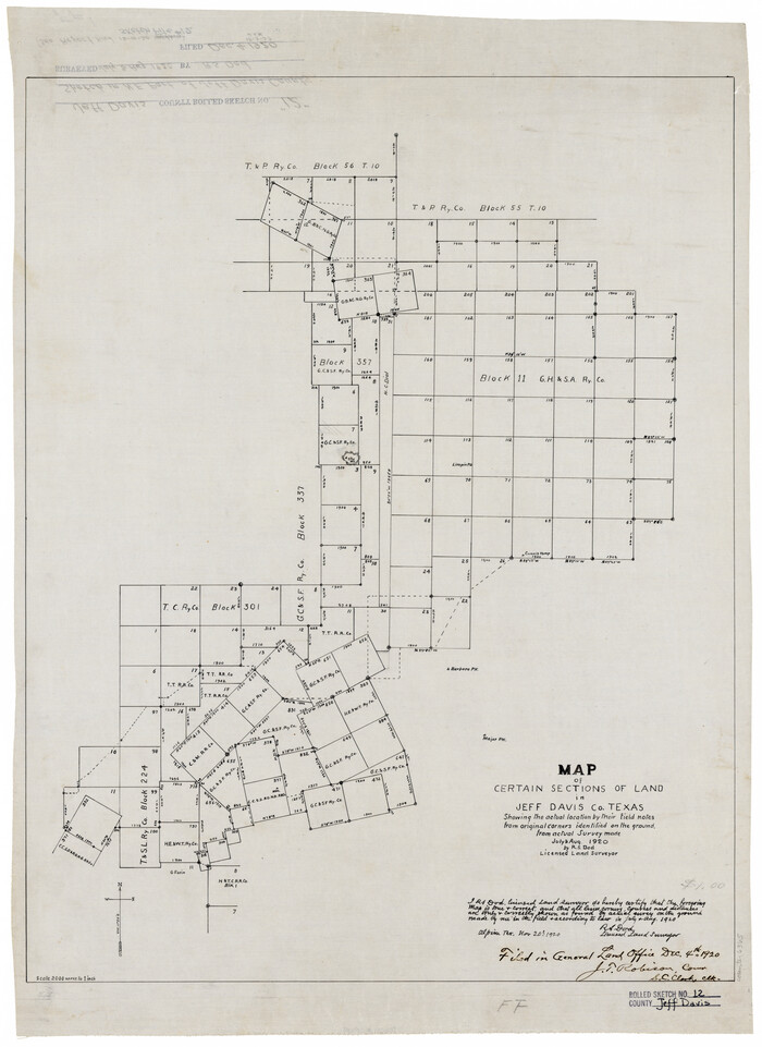 6365, Jeff Davis County Rolled Sketch 12, General Map Collection