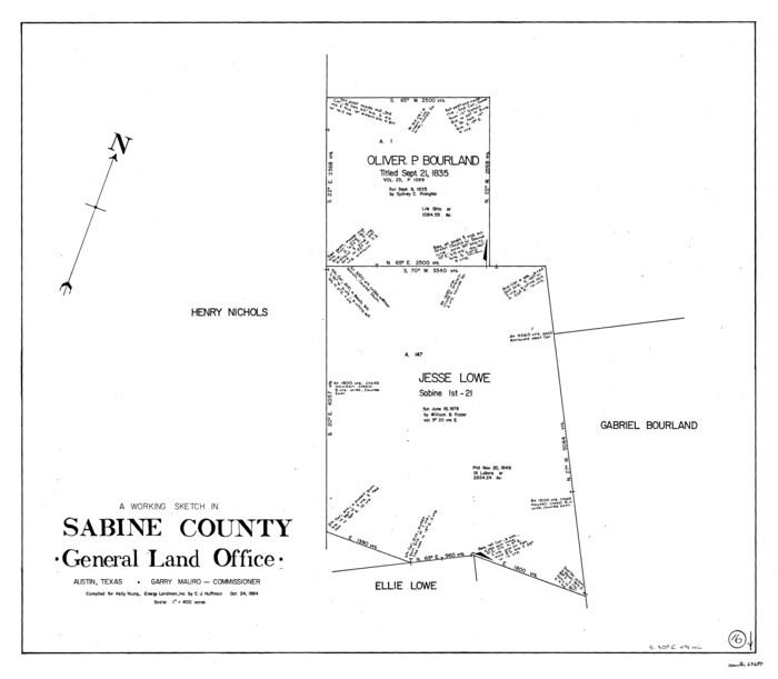 63687, Sabine County Working Sketch 16, General Map Collection