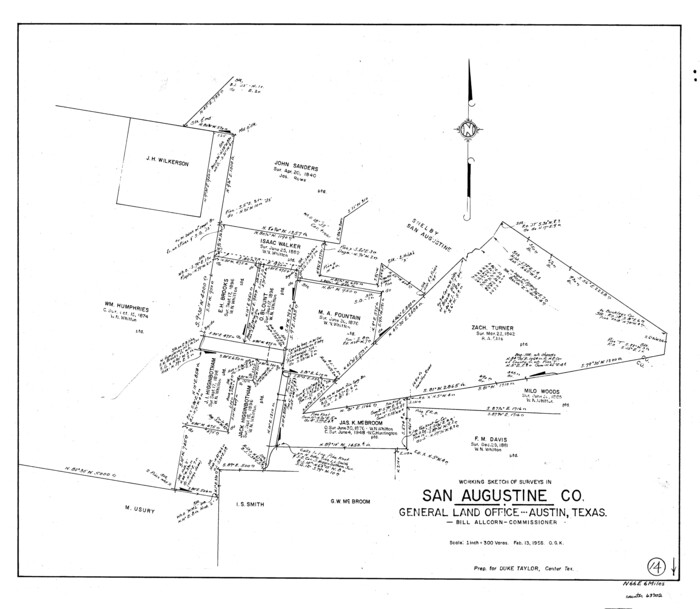 63702, San Augustine County Working Sketch 14, General Map Collection