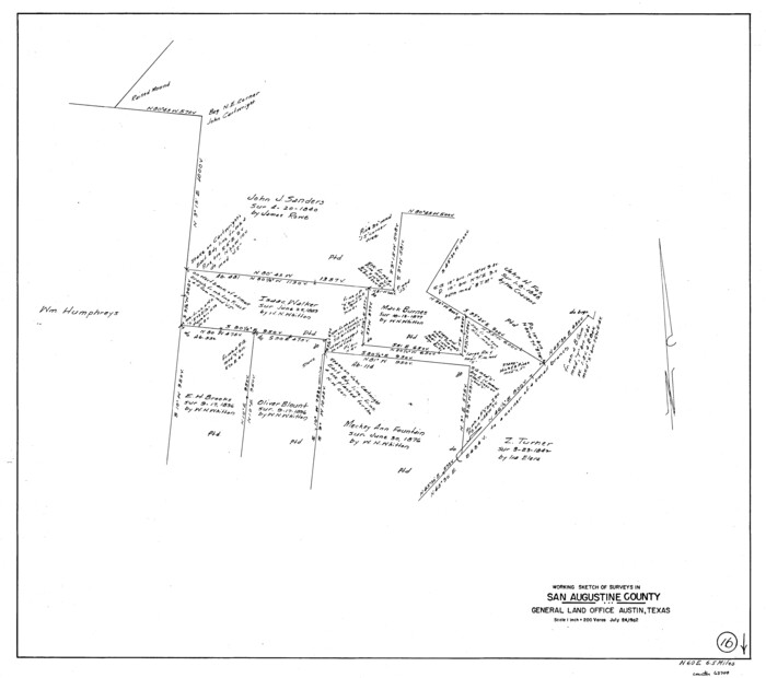 63704, San Augustine County Working Sketch 16, General Map Collection