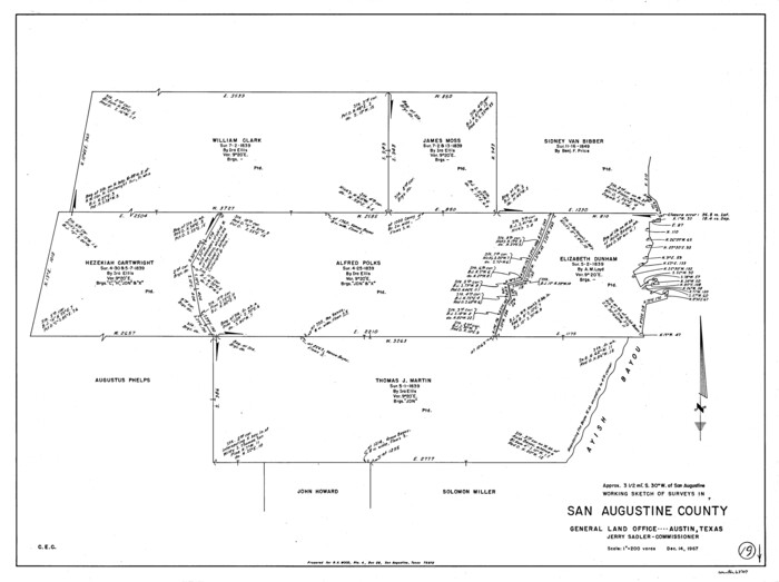 63707, San Augustine County Working Sketch 19, General Map Collection