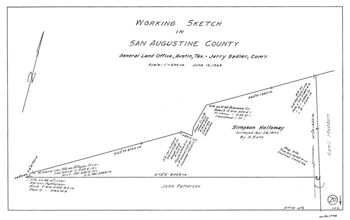 63708, San Augustine County Working Sketch 20, General Map Collection