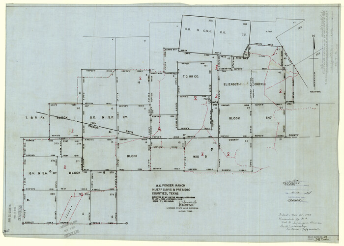 6372, Jeff Davis County Rolled Sketch 24, General Map Collection