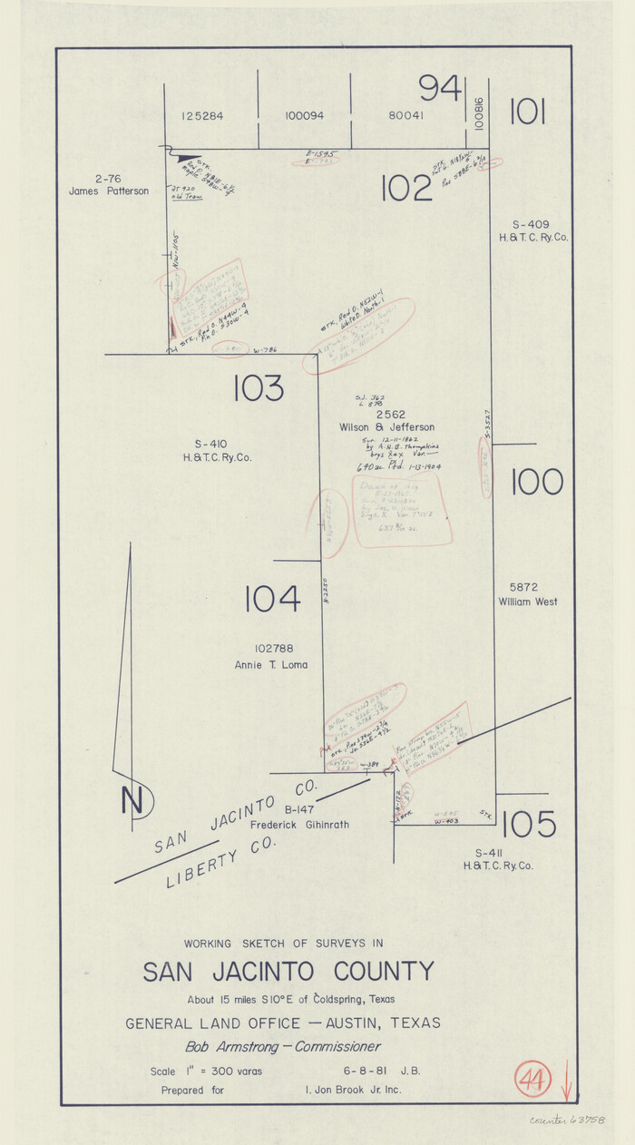 63758, San Jacinto County Working Sketch 44, General Map Collection