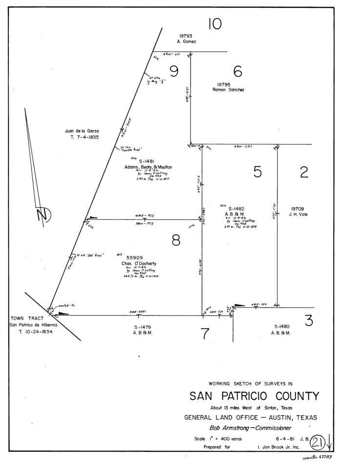 63783, San Patricio County Working Sketch 21, General Map Collection