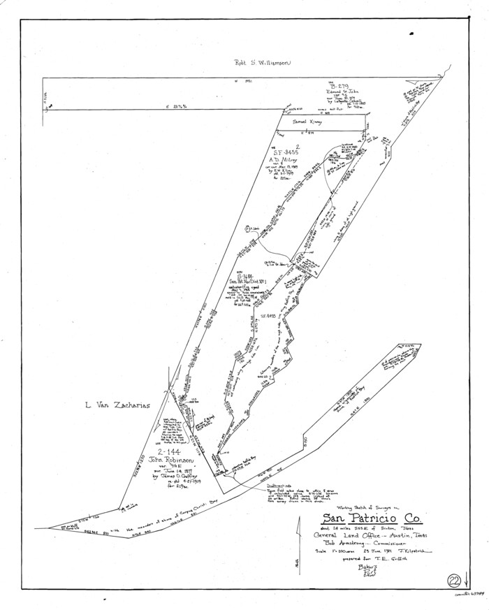 63784, San Patricio County Working Sketch 22, General Map Collection