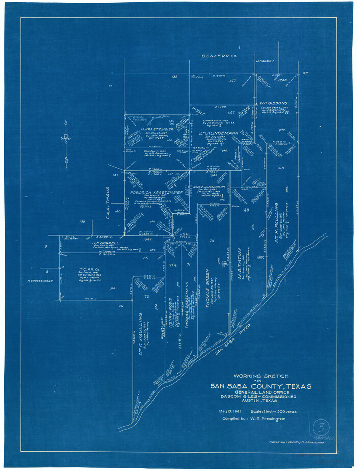 63791, San Saba County Working Sketch 3, General Map Collection