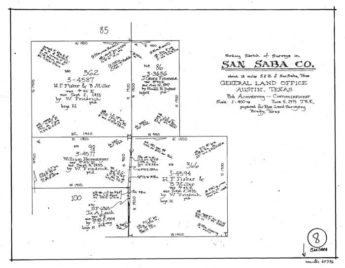 63796, San Saba County Working Sketch 8, General Map Collection