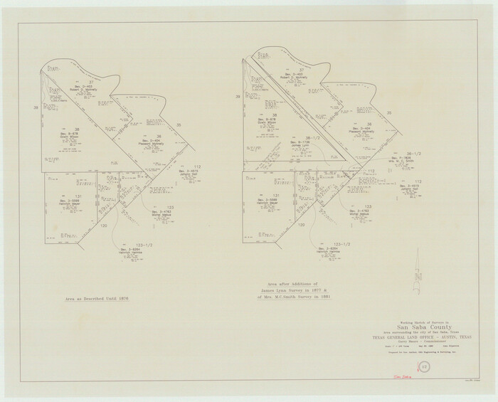 63800, San Saba County Working Sketch 12, General Map Collection