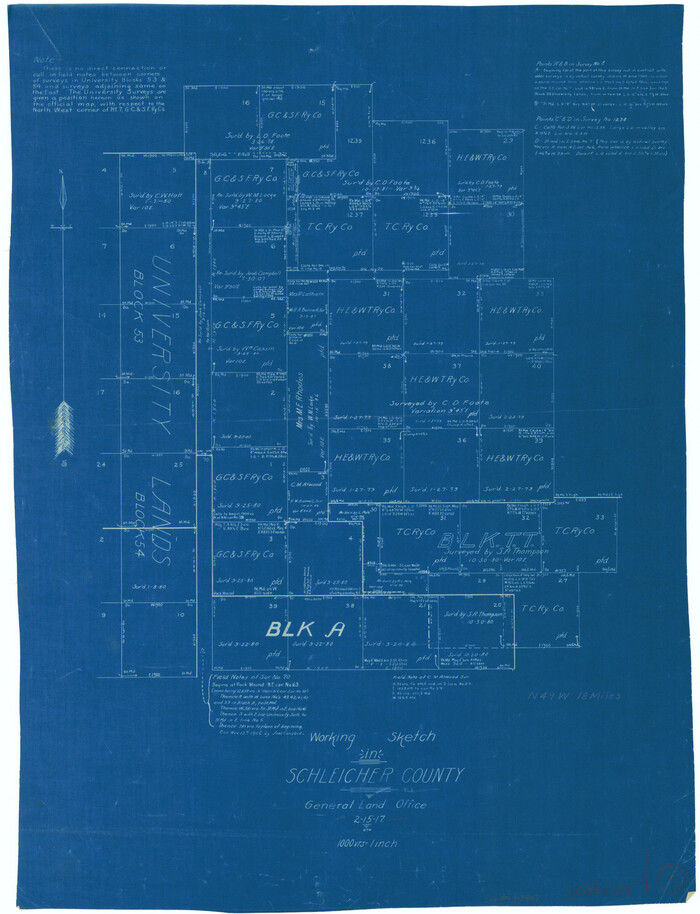 63807, Schleicher County Working Sketch 5, General Map Collection