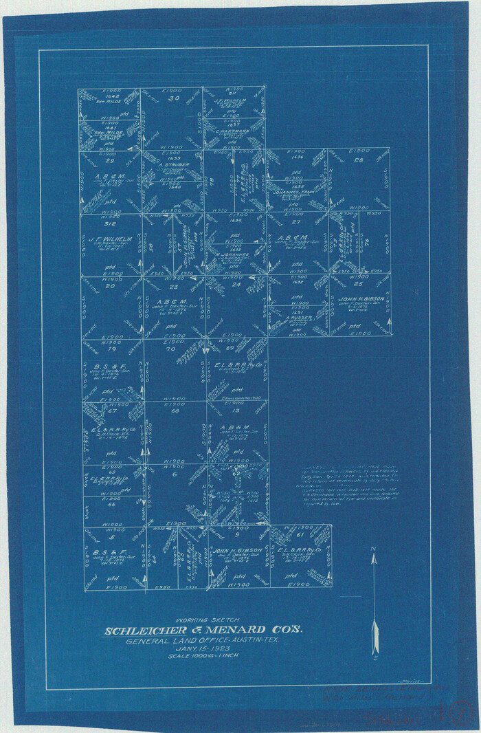 63809, Schleicher County Working Sketch 7, General Map Collection