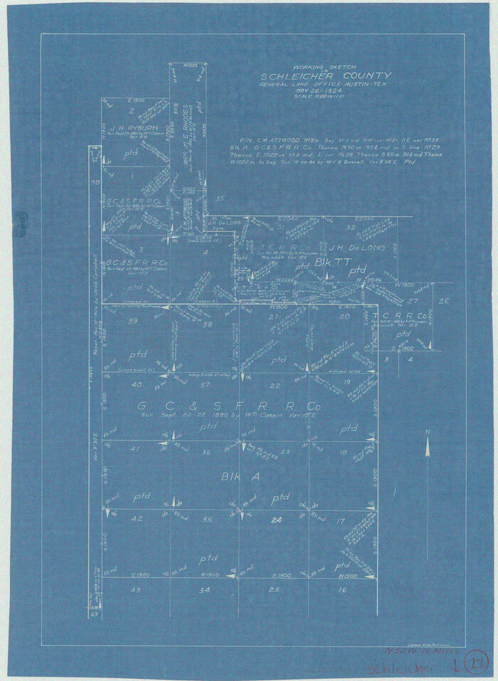 63813, Schleicher County Working Sketch 11, General Map Collection