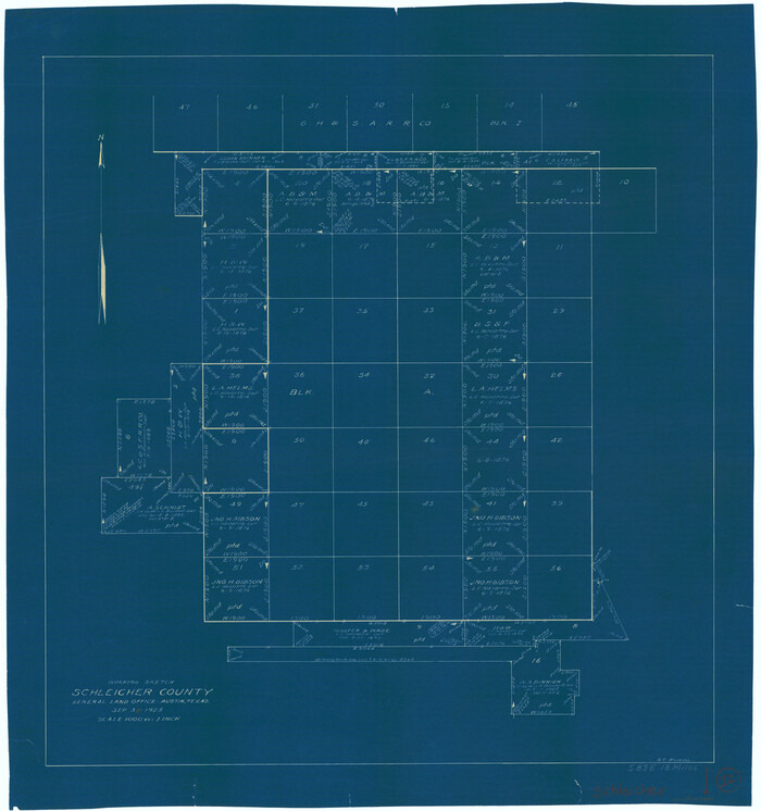 63814, Schleicher County Working Sketch 12, General Map Collection