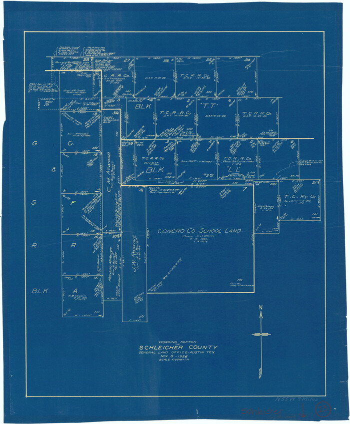63815, Schleicher County Working Sketch 13, General Map Collection