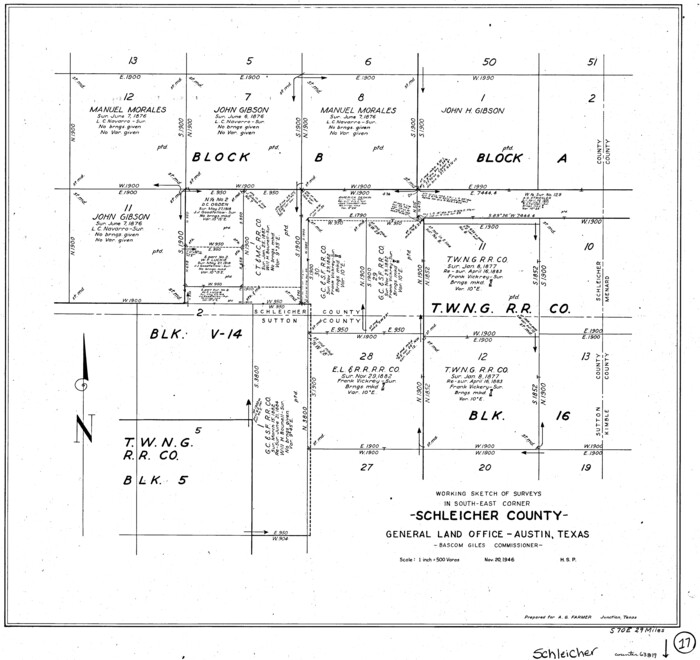 63819, Schleicher County Working Sketch 17, General Map Collection