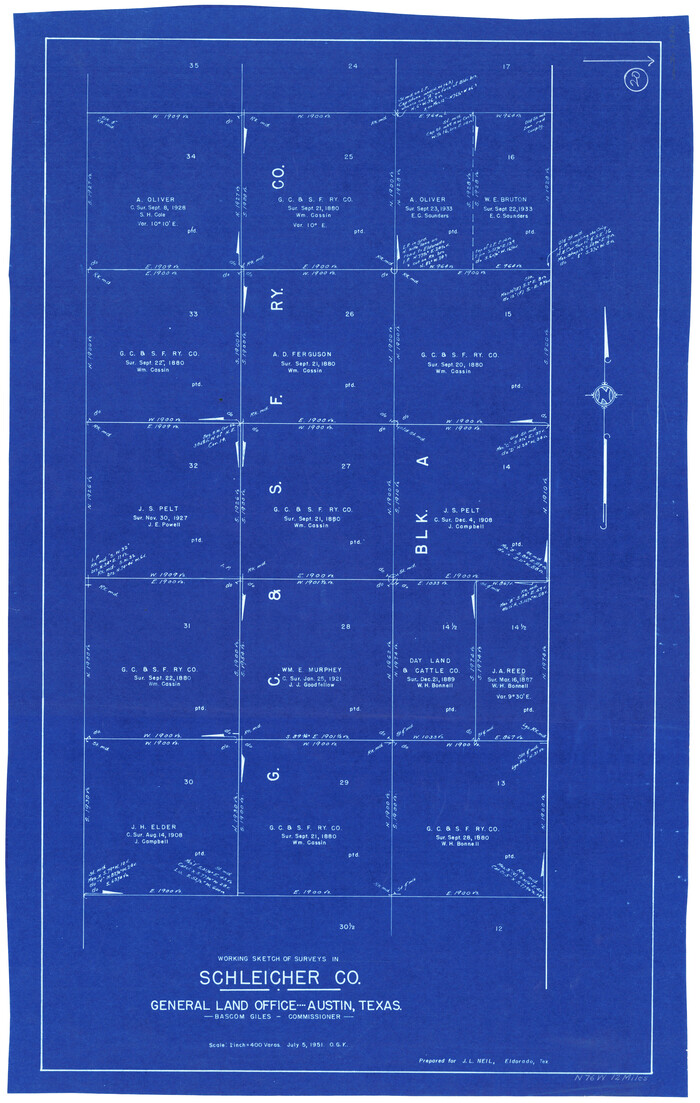 63822, Schleicher County Working Sketch 20, General Map Collection

