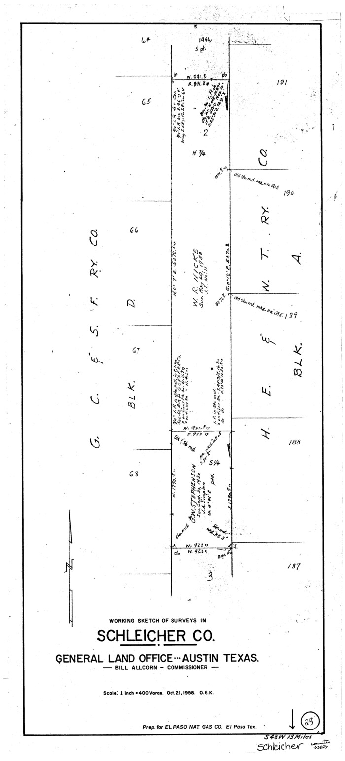 63827, Schleicher County Working Sketch 25, General Map Collection