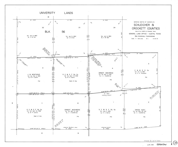 63829, Schleicher County Working Sketch 27, General Map Collection