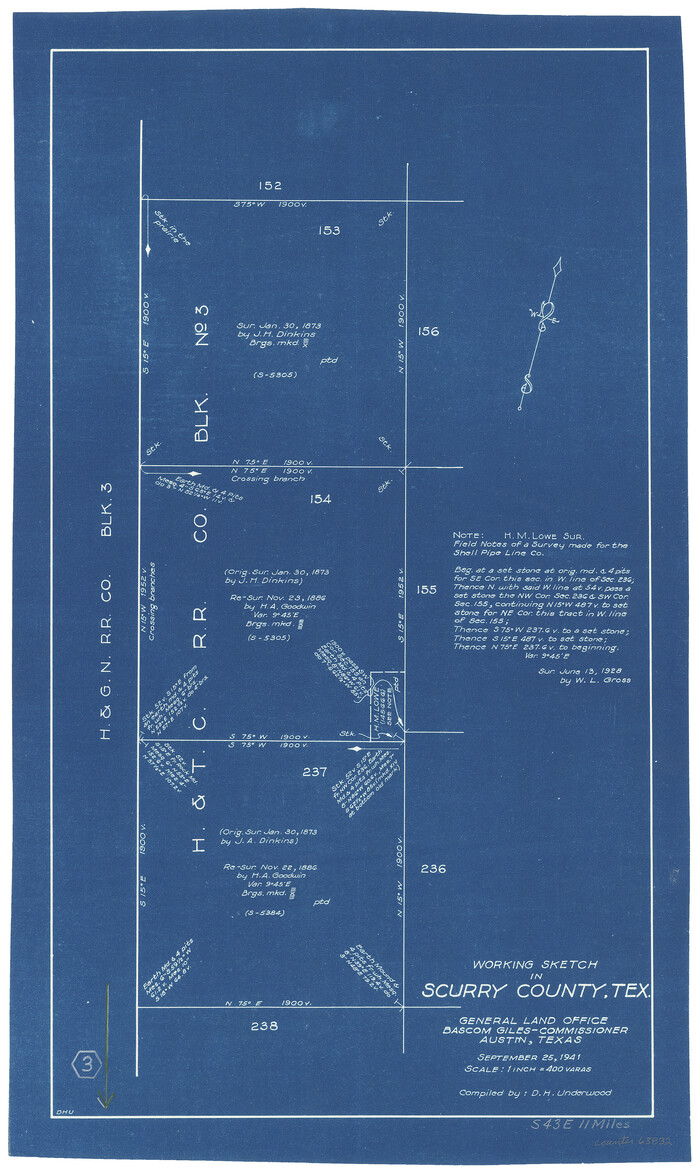 63832, Scurry County Working Sketch 3, General Map Collection
