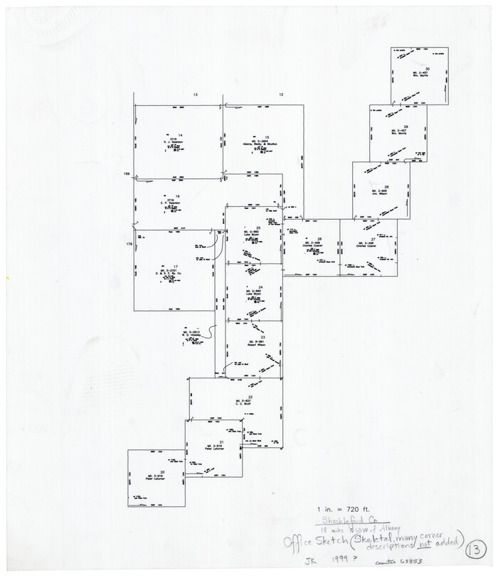 63853, Shackelford County Working Sketch 13, General Map Collection
