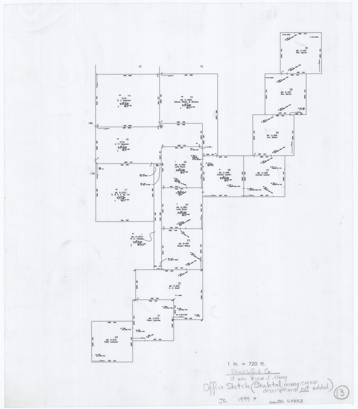 63853, Shackelford County Working Sketch 13, General Map Collection