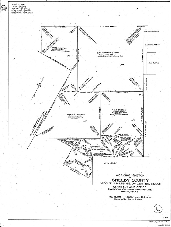 63859, Shelby County Working Sketch 6, General Map Collection