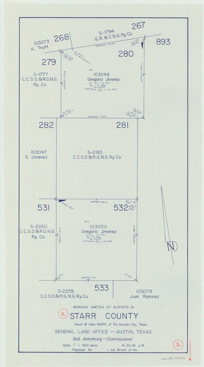 63932, Starr County Working Sketch 16, General Map Collection