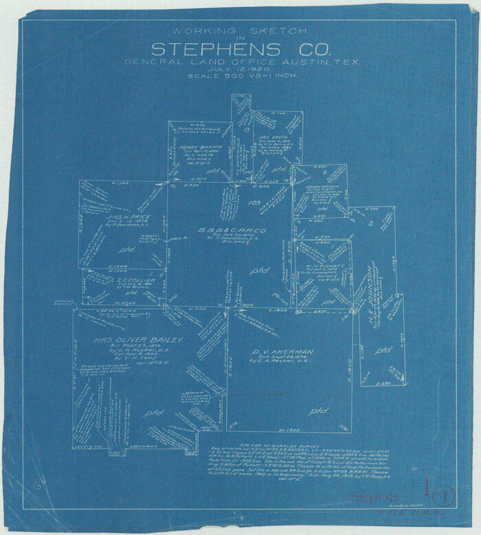63952, Stephens County Working Sketch 9, General Map Collection