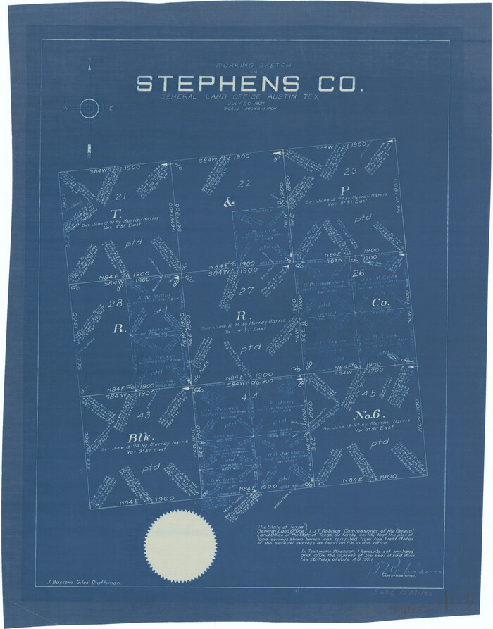 63954, Stephens County Working Sketch 11, General Map Collection