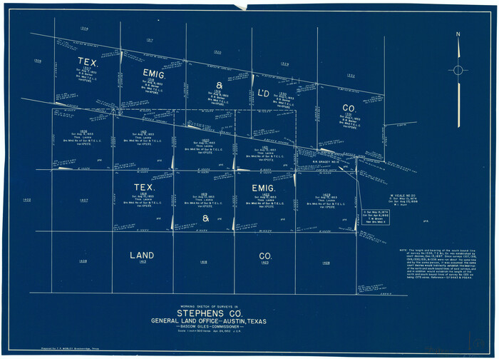 63956, Stephens County Working Sketch 13, General Map Collection