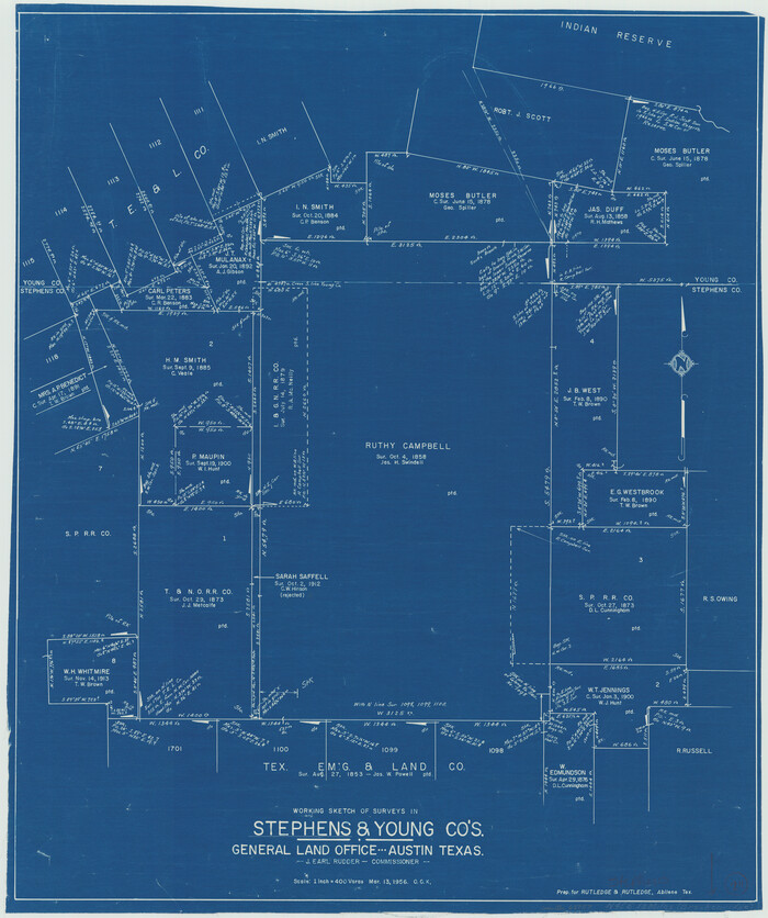 63957, Stephens County Working Sketch 14, General Map Collection