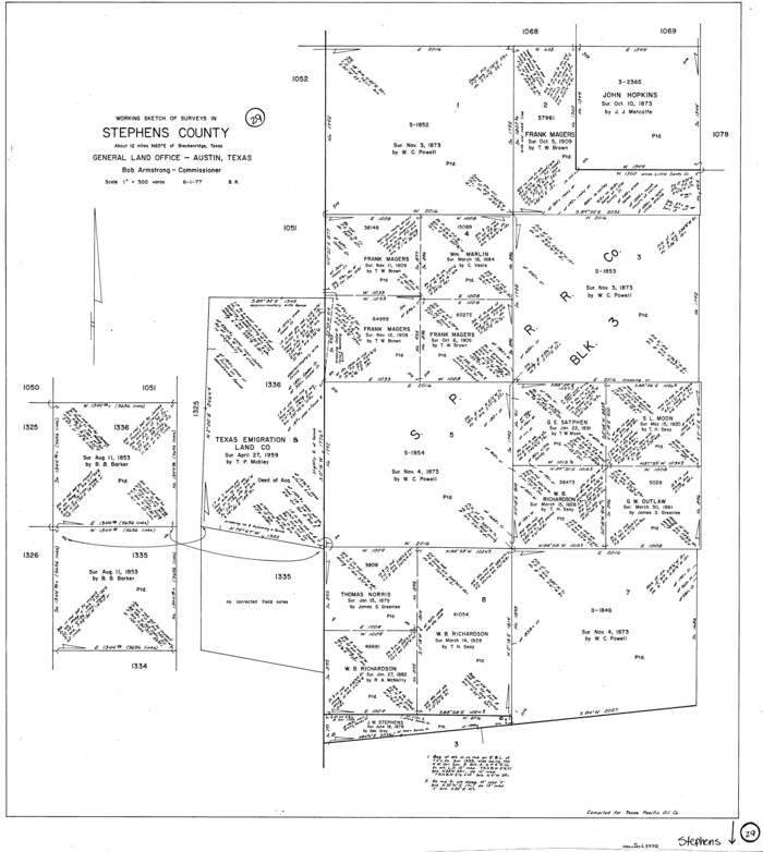 63972, Stephens County Working Sketch 29, General Map Collection
