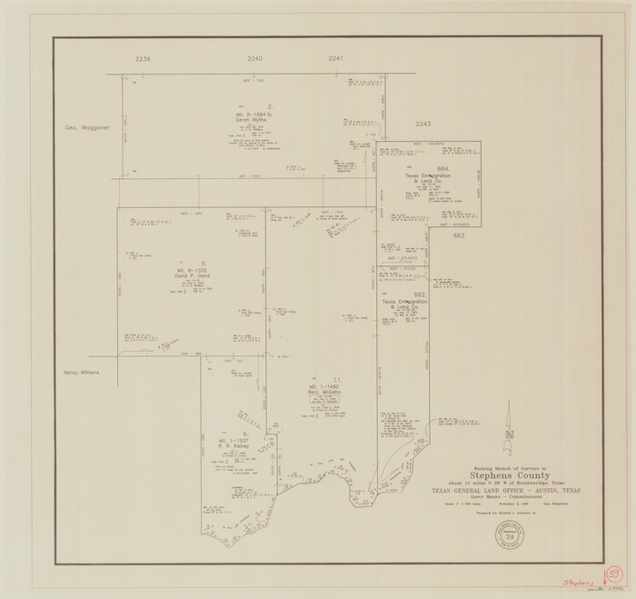 63982, Stephens County Working Sketch 39, General Map Collection