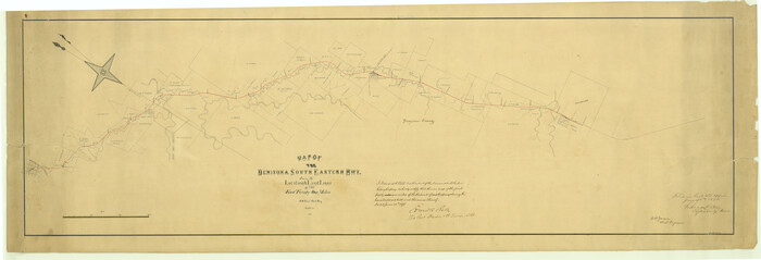 64023, Map of the Denison & South Eastern Rwy. showing the Location & Land Lines of the First Twenty-One Miles, General Map Collection
