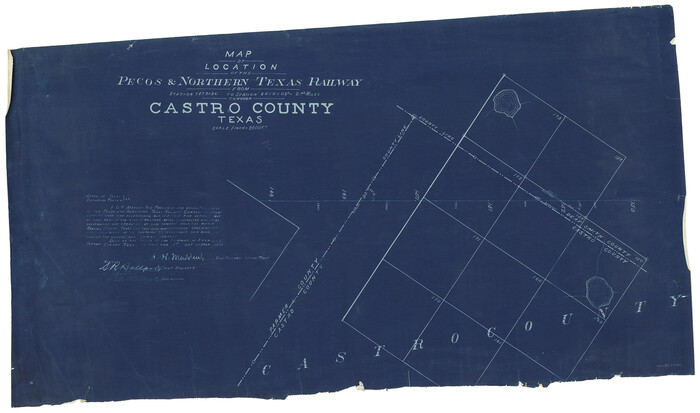 64060, Map of Location of the Pecos & Northern Texas Railway from Station 7879+36 to Station 8010+08 = 2.48 Miles through Castro County, Texas, General Map Collection
