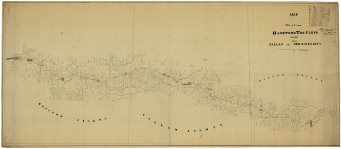 64089, Map of Main Line Houston & Tex. Centr. Railway from Dallas to Red River City, General Map Collection