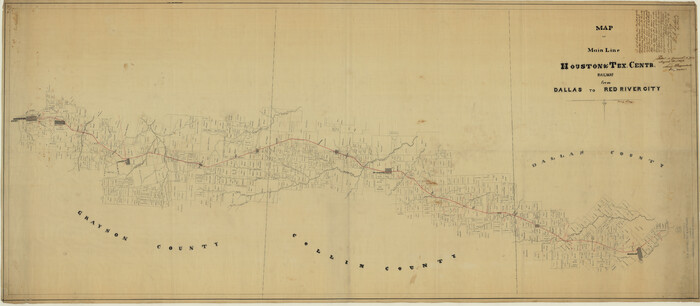 64089, Map of Main Line Houston & Tex. Centr. Railway from Dallas to Red River City, General Map Collection