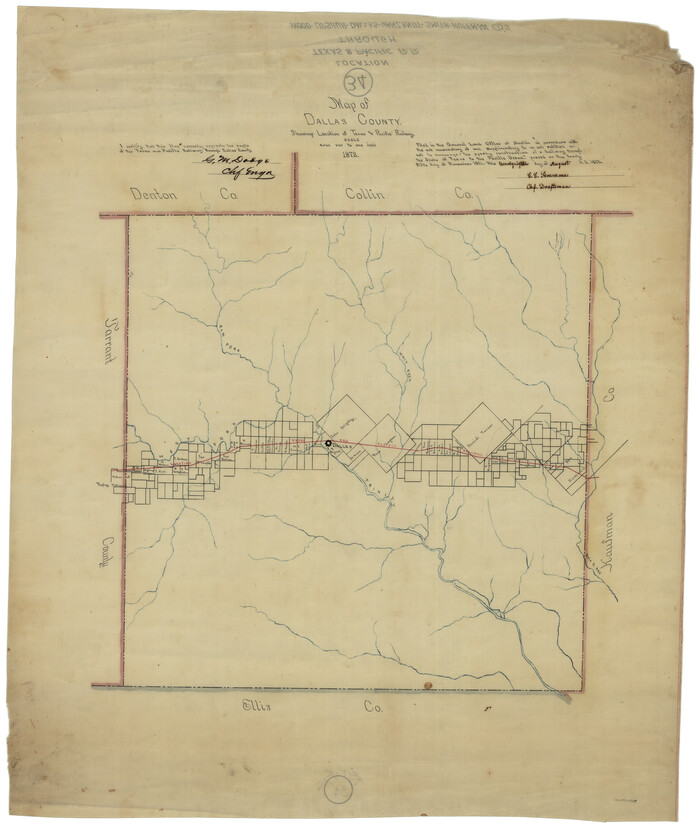 64134, Map of Dallas County Showing Location of Texas and Pacific Railway, General Map Collection
