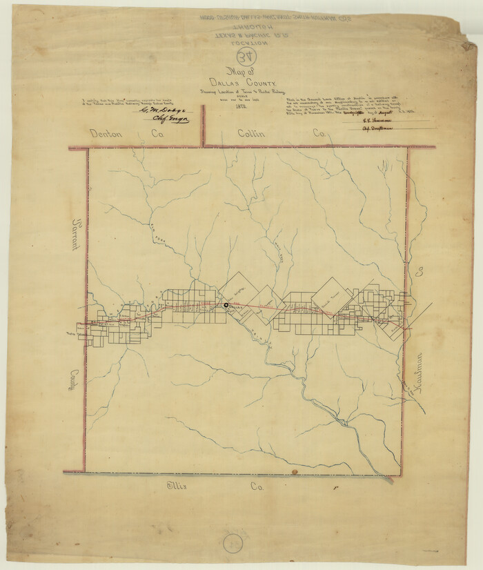 64134, Map of Dallas County Showing Location of Texas and Pacific Railway, General Map Collection