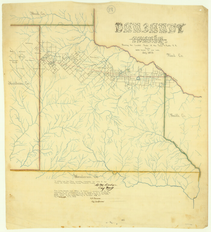 64136, VanZandt County Showing the Located Route of the Texas and Pacific R.R., General Map Collection