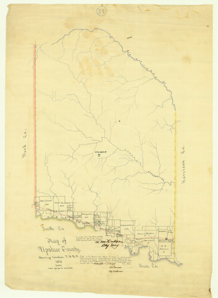 64137, Map of Upshur County Showing Location T&P R., General Map Collection