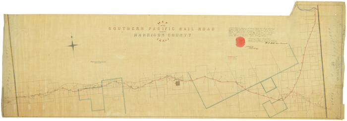 64140, Map of the Southern Pacific Rail Road through Harrison County, Texas, General Map Collection