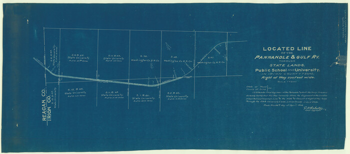 64145, Located Line of the Panhandle & Gulf Ry. through State Lands, Public School and University in Irion County, Texas, General Map Collection