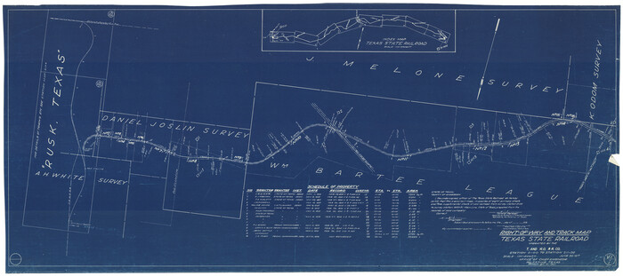 64171, Right-of-Way and Track Map, Texas State Railroad operated by the T. and N.O. R.R. Co., General Map Collection
