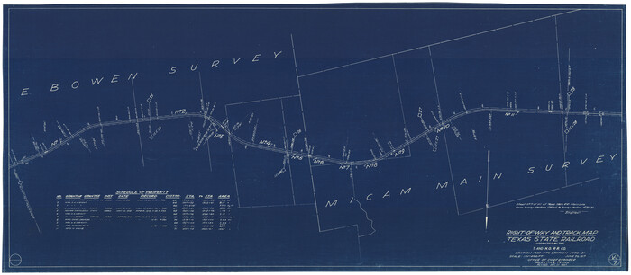 64177, Right-of-Way and Track Map, Texas State Railroad operated by the T. and N. O. R.R. Co., General Map Collection
