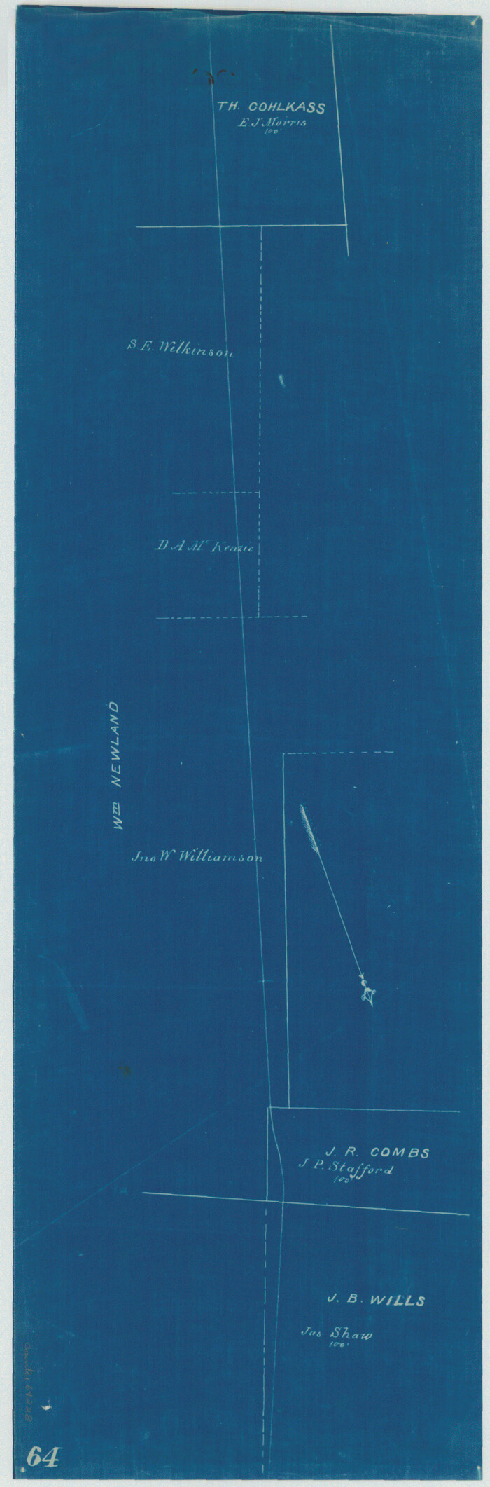64228, [Right of Way Map, Belton Branch of the M.K.&T. RR.], General Map Collection