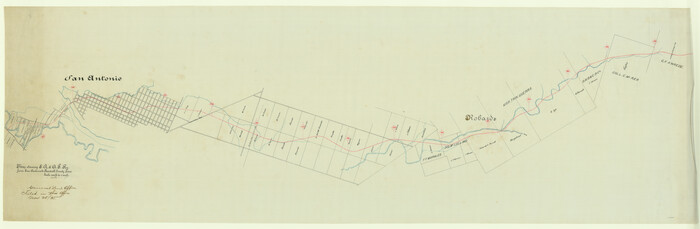 64254, Map showing S. A. & A. P. Ry. from San Antonio to Kendall County line, General Map Collection