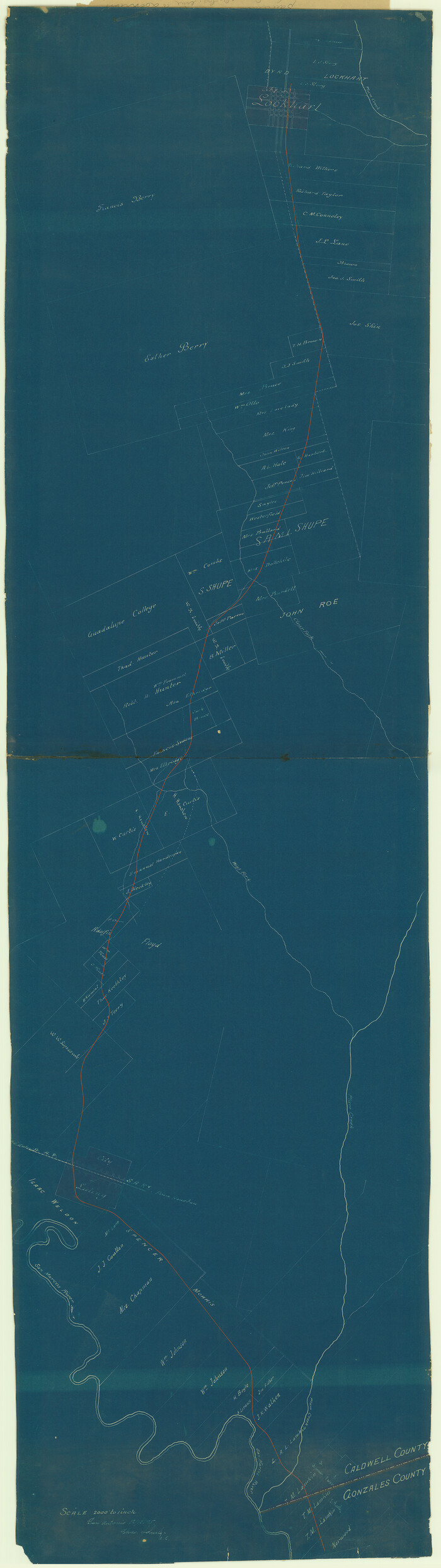 64259, [San Antonio & Aransas Pass Ry. from Lockhart to Caldwell-Gonzales County line], General Map Collection