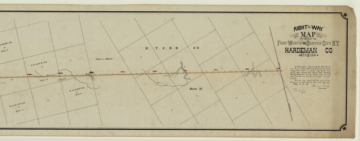 64425, Right of Way Map Fort Worth & Denver City Railroad through Hardeman County, General Map Collection